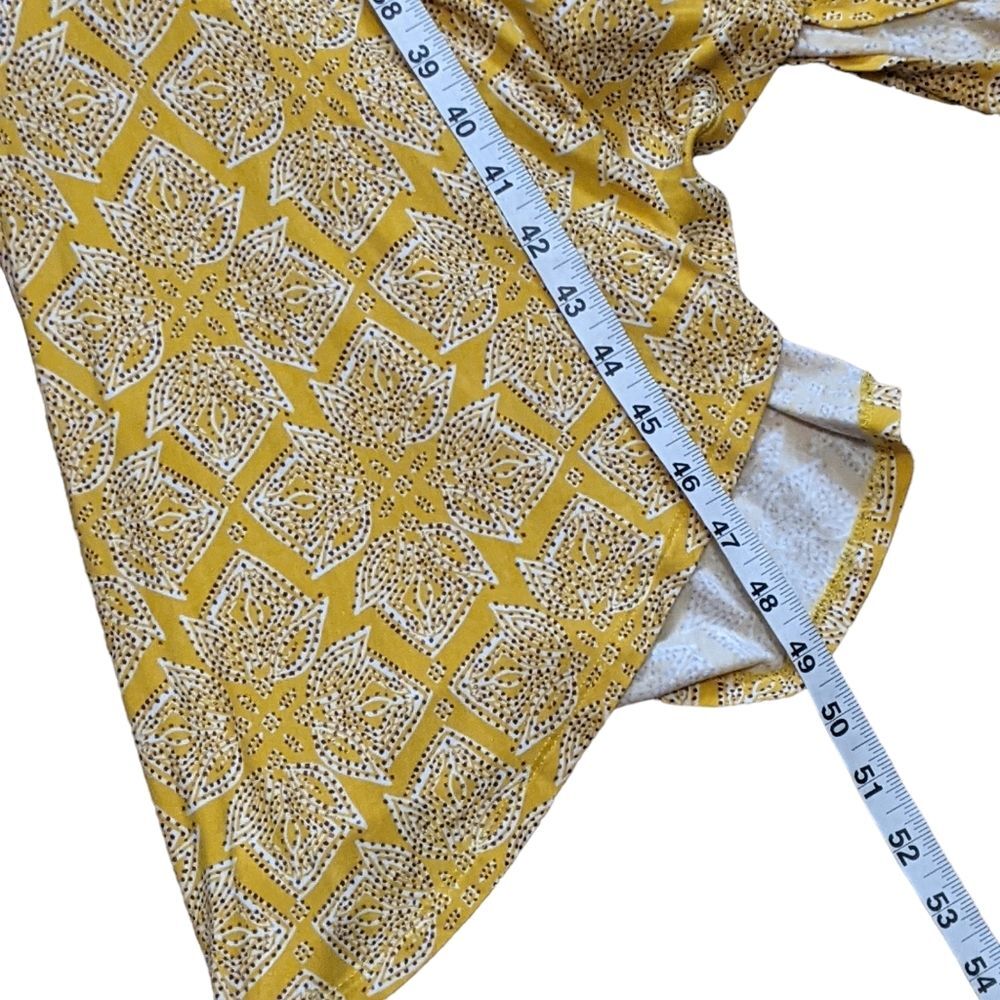 Maeve Fete yellow handkerchief motif midi dress anthropologie Small - Picture 4 of 8